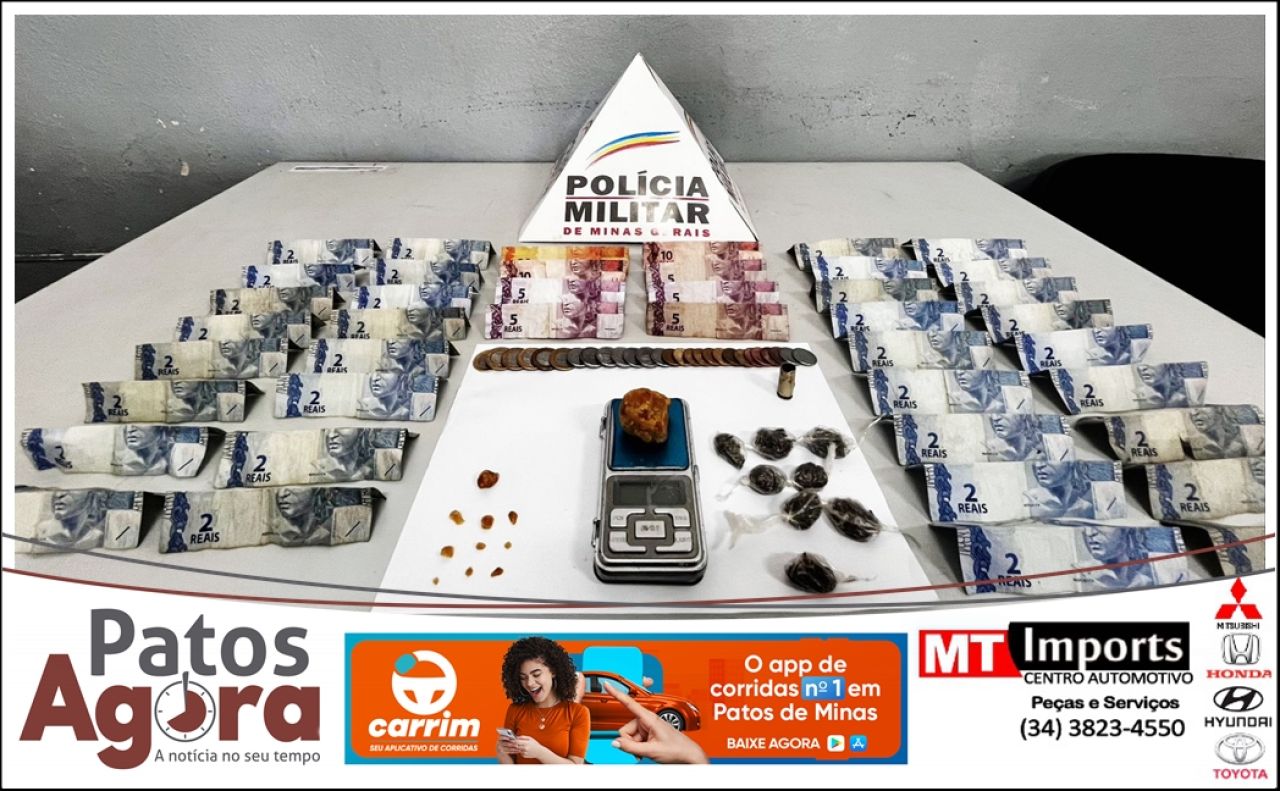 Polícia Militar prende duas mulheres e apreende menor por tráfico de drogas em Patos de Minas