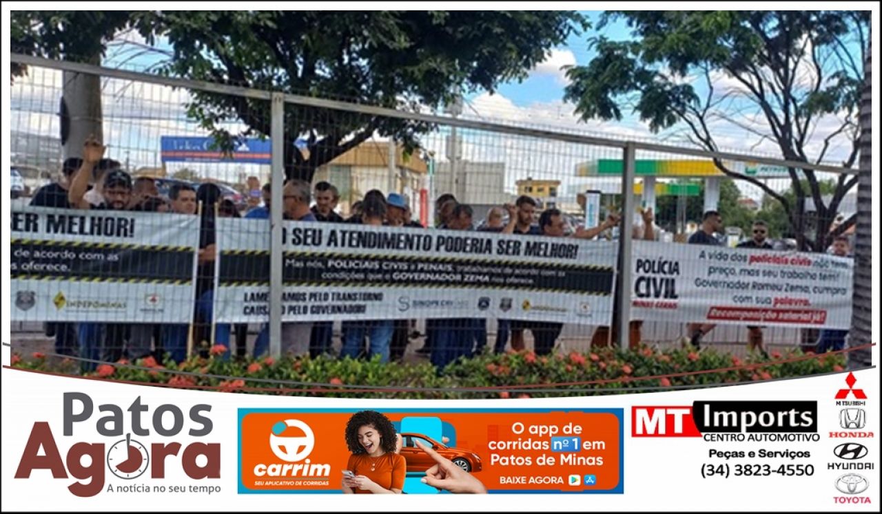 Servidores públicos protestam contra o governador Romeu Zema em Patos de Minas