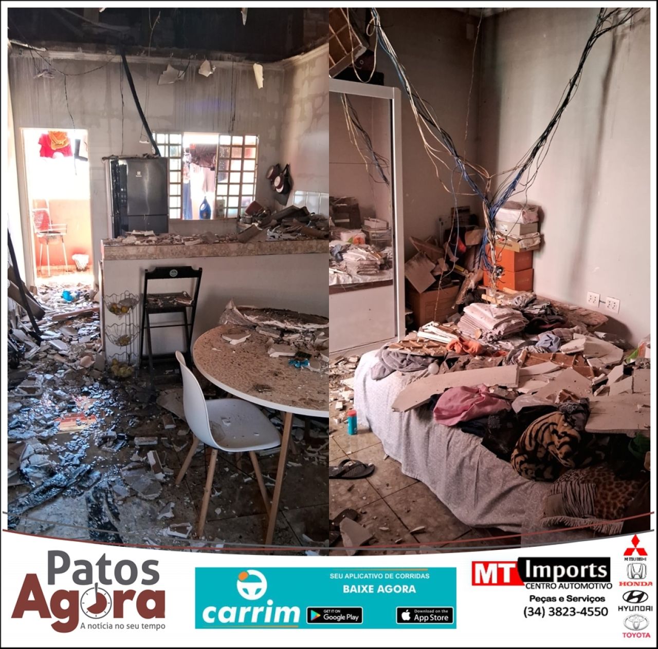 Incêndio atinge apartamentos no Bairro Serra Negra, em Patrocínio