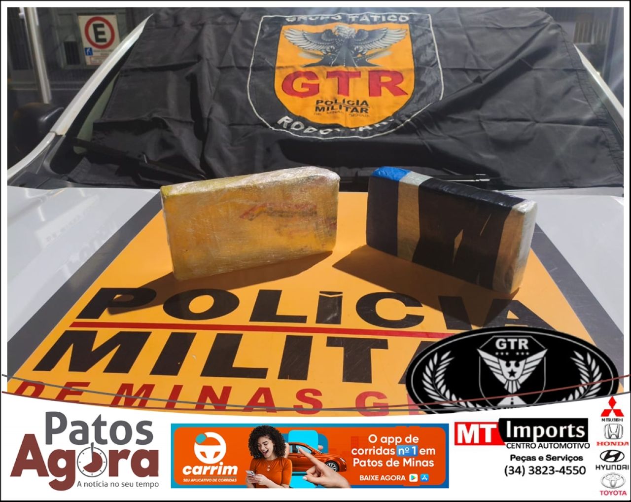 Polícia Militar Rodoviária apreende mais de 2kg de cocaína na BR-146 em Patos de Minas