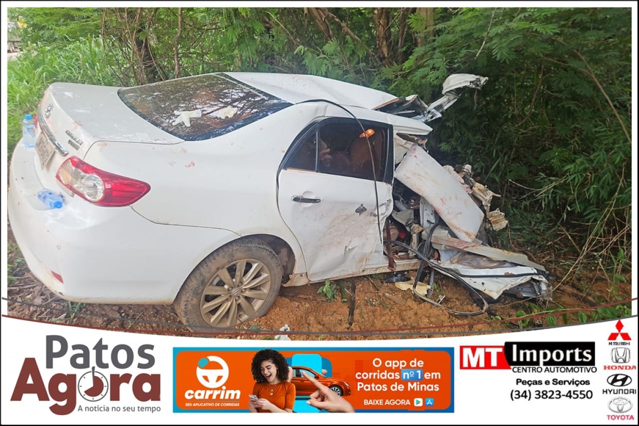 Três pessoas ficam feridas após semirreboque se desprender de bitrem e atingir carro na BR-251