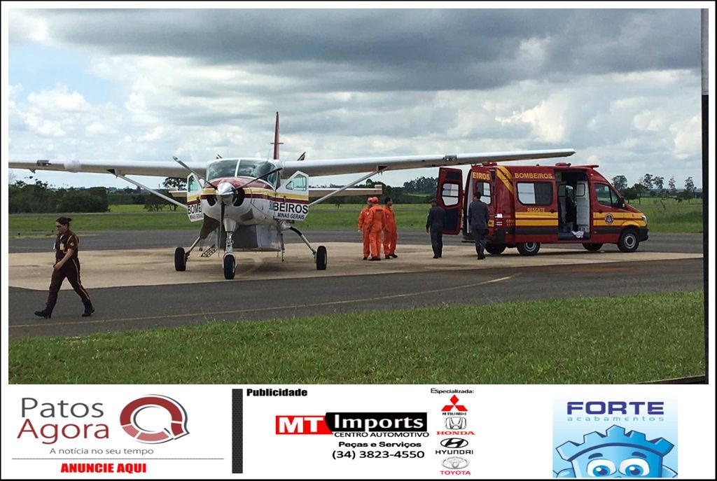 Aeronave do Corpo de Bombeiros transfere criança de 3 meses para hospital em Belo Horizonte