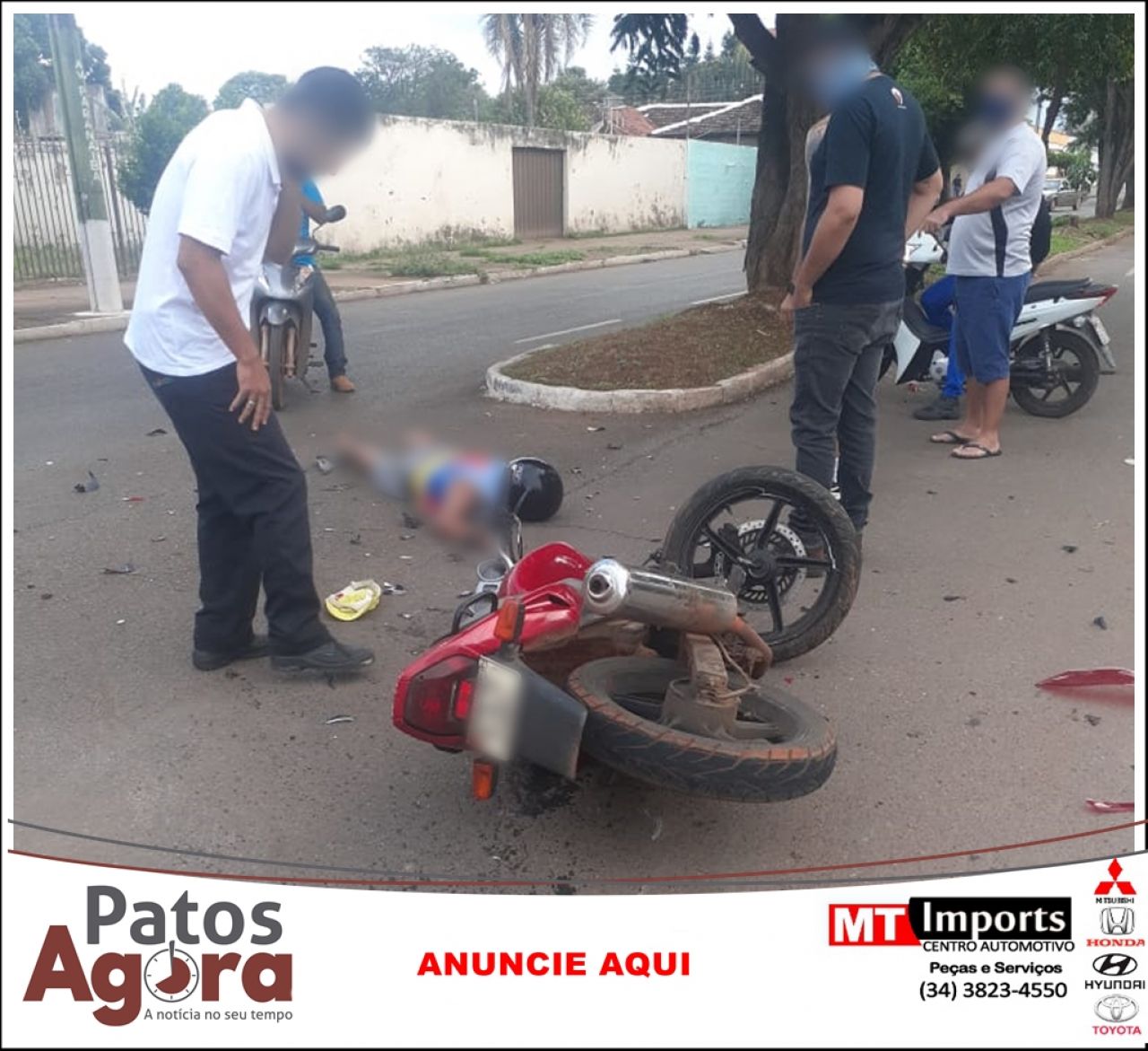Motociclista inabilitado fica gravemente ferido em acidente na Av. Paranaíba 