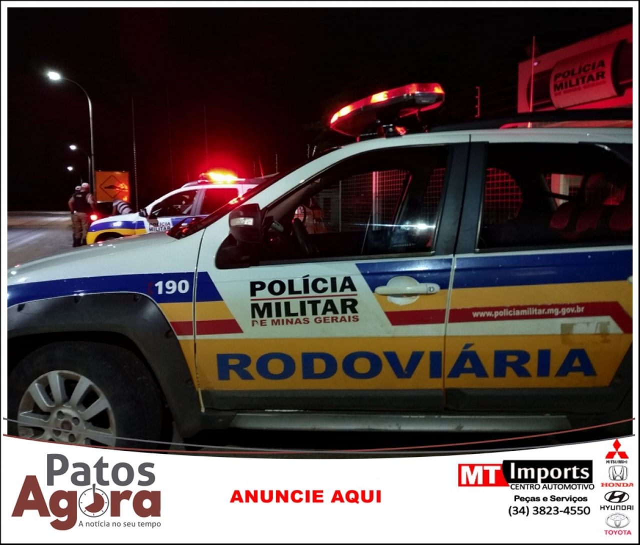 PM Rodoviária prende condutor por uso de documento falso na rodovia MGC 354