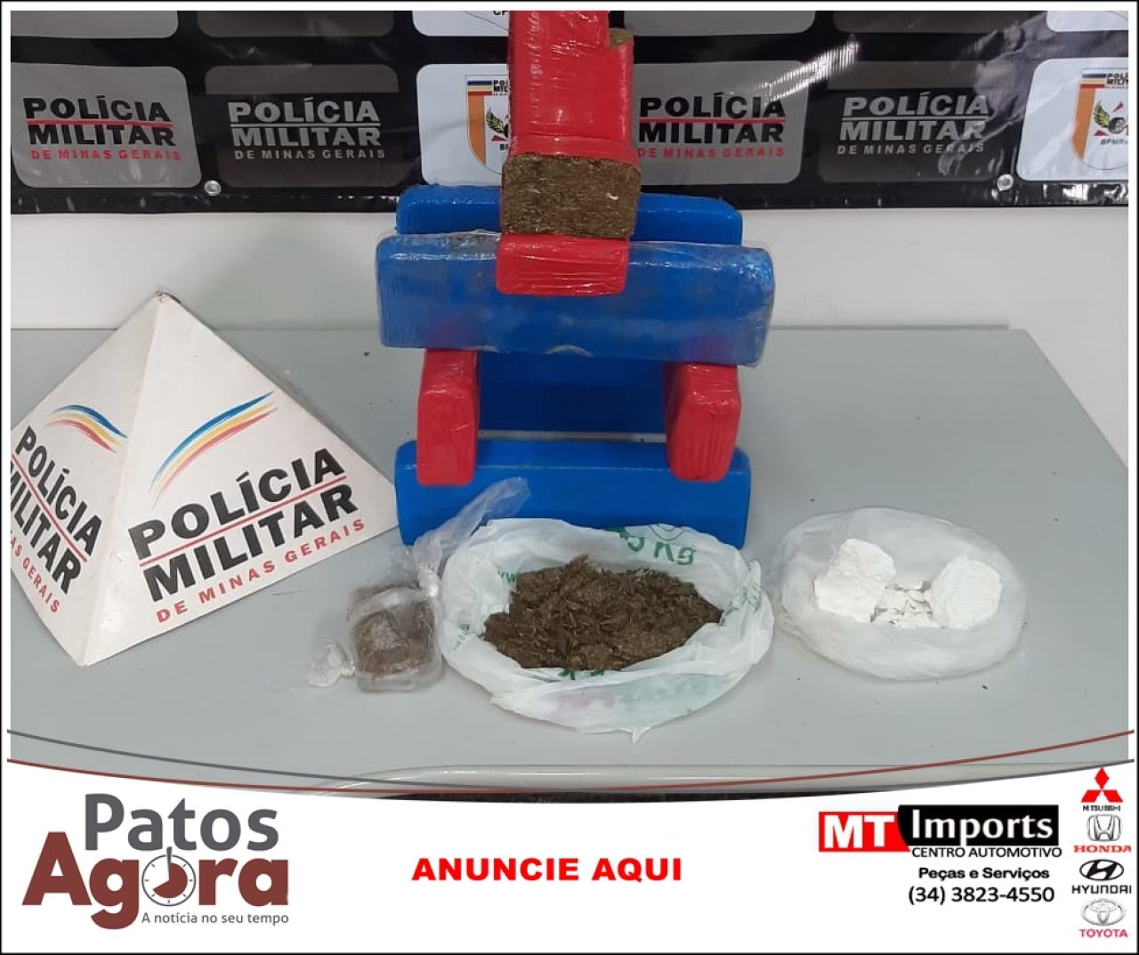 PM Rodoviária apreende grande quantidade de maconha e cocaína na BR 352