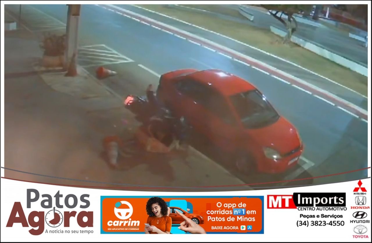 Menor fica ferido em acidente de motocicleta na Av. Getúlio Vargas