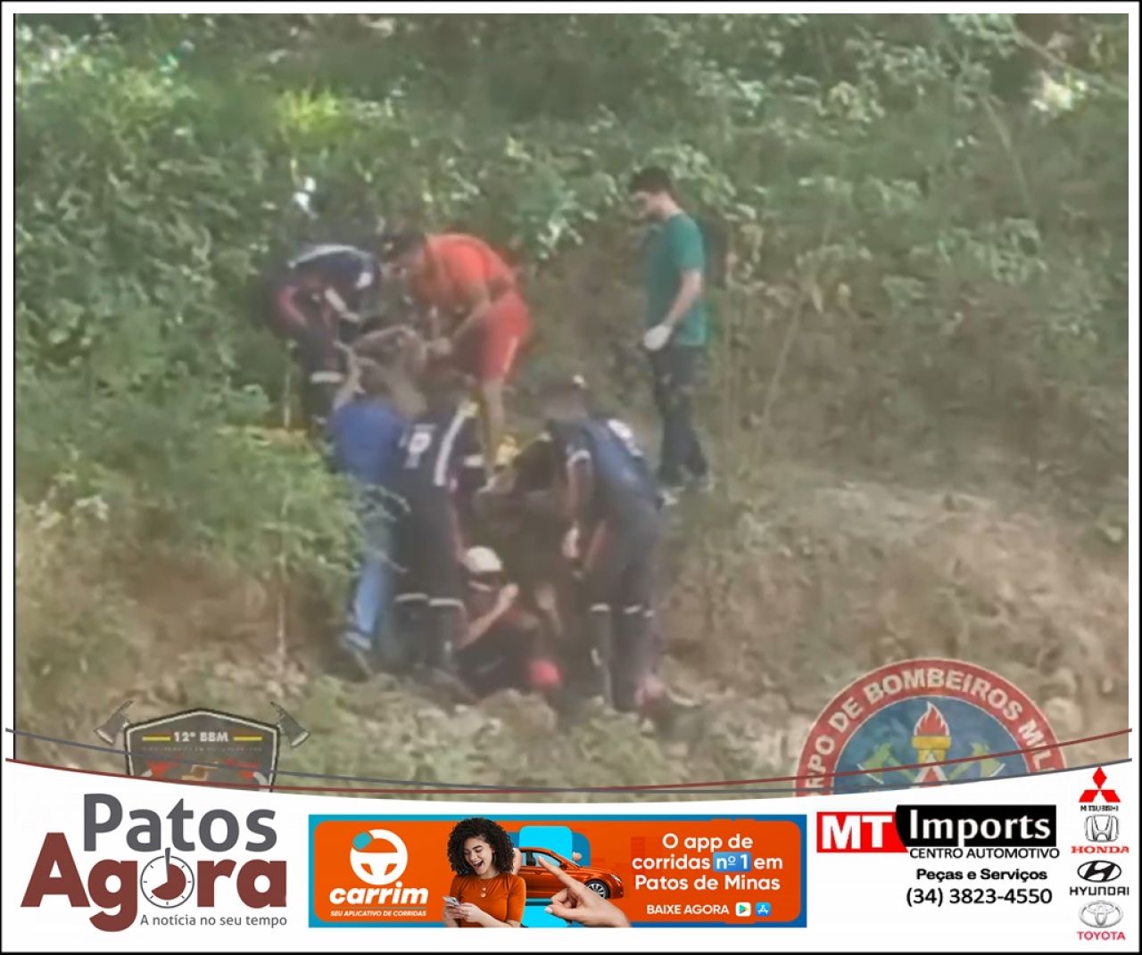 Homem em surto psicótico às margens do Rio Paranaíba é resgatado pelo Corpo de Bombeiros