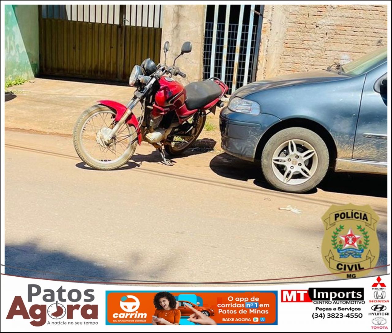 PCMG age rápido e prende em flagrante autor de furto e recupera motocicleta furtada