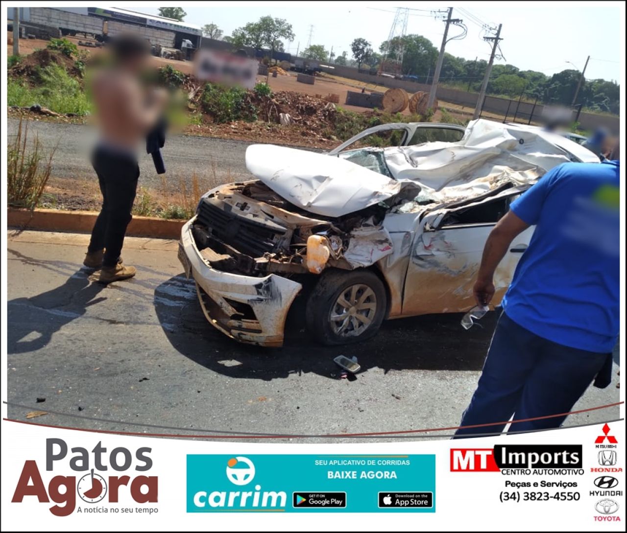 Motorista sai ileso de gravíssimo acidente em Patos de Minas