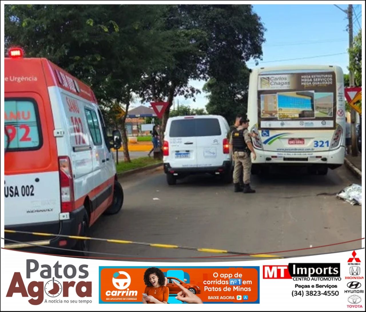 Idoso de 81 anos morre após grave acidente com ônibus na Av. Tomás de Aquino