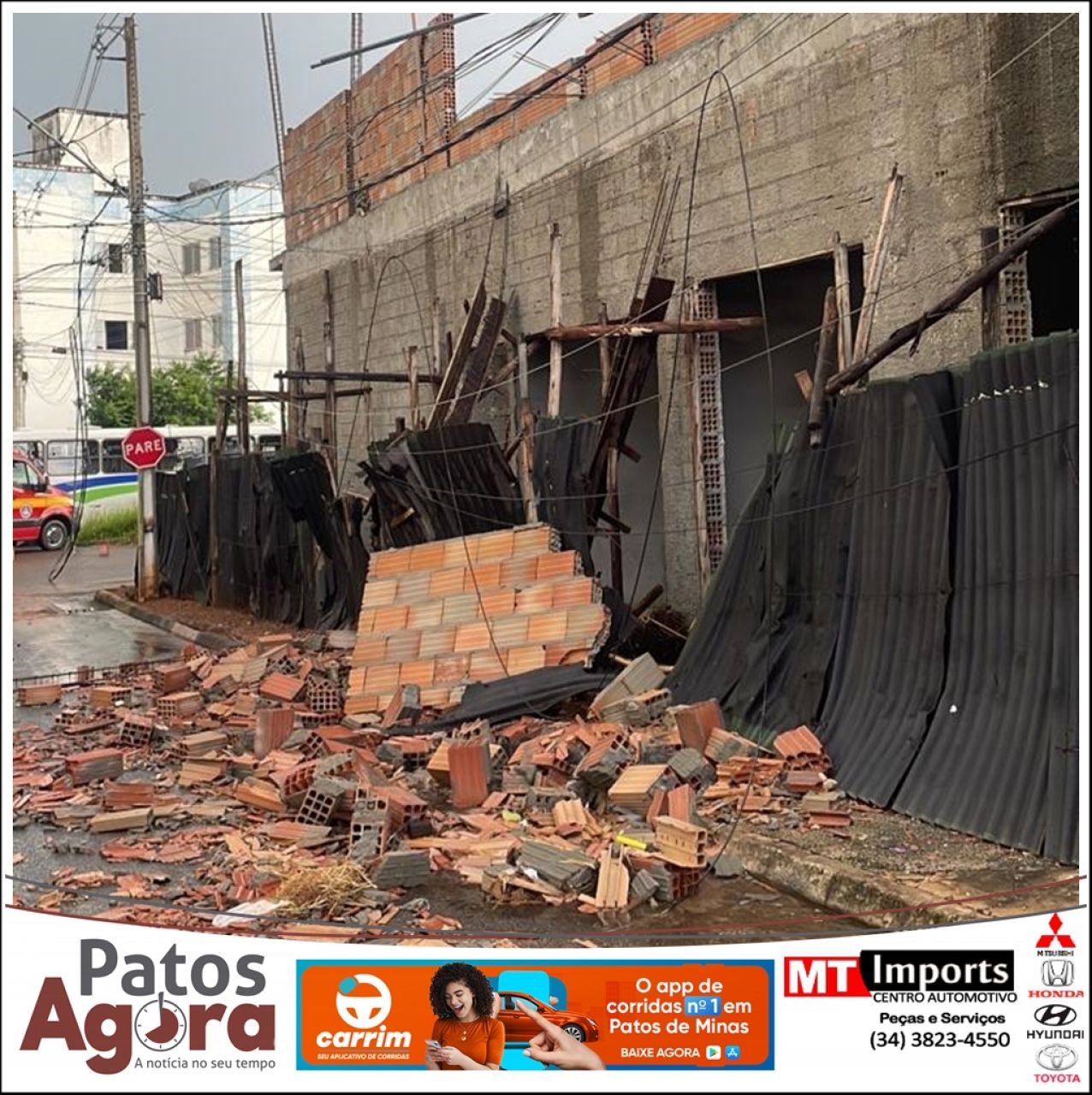 Temporal em Patos de Minas provoca alagamentos, queda de árvores e danos em rede elétrica