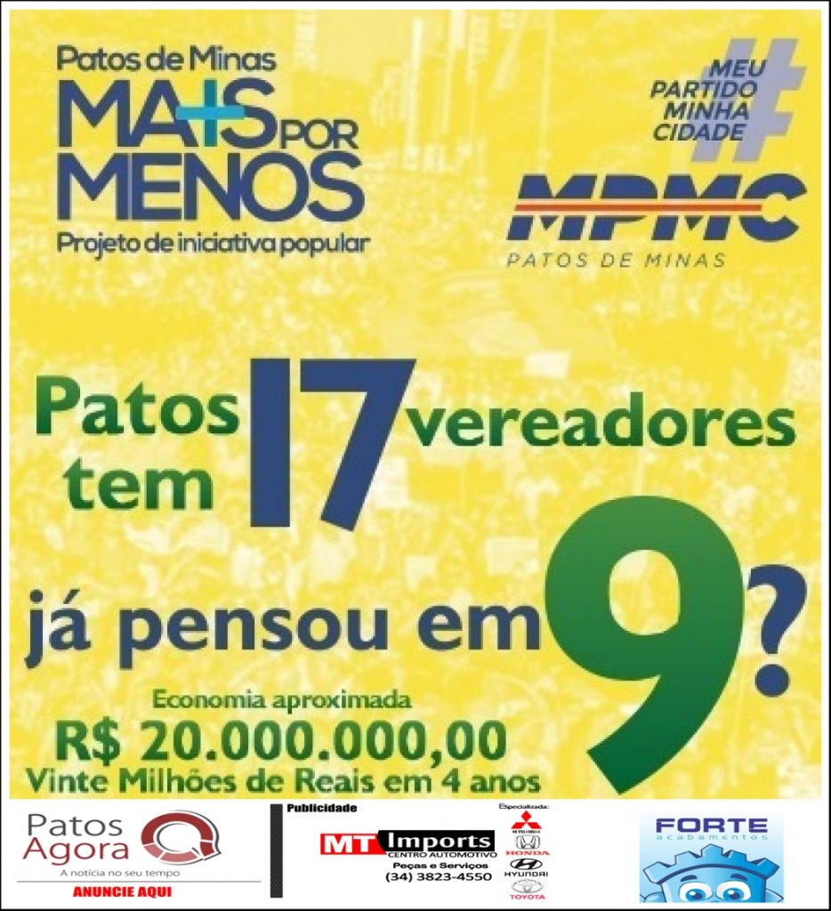 Grupo de iniciativa popular recolhe assinaturas para tentar reduzir salário e número de vereadores em Patos de Minas