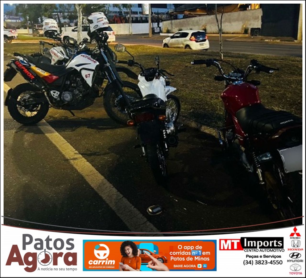 Motociclistas são presos ao serem flagrados praticando direção perigosa em Patos de Minas