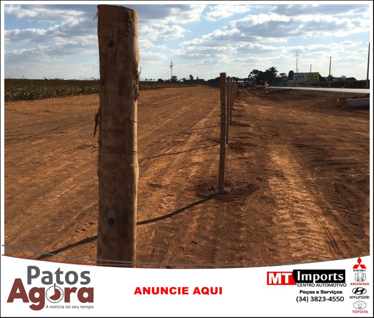 Dono de terreno no trecho da Av. Marabá que será duplicada coloca estacas no local