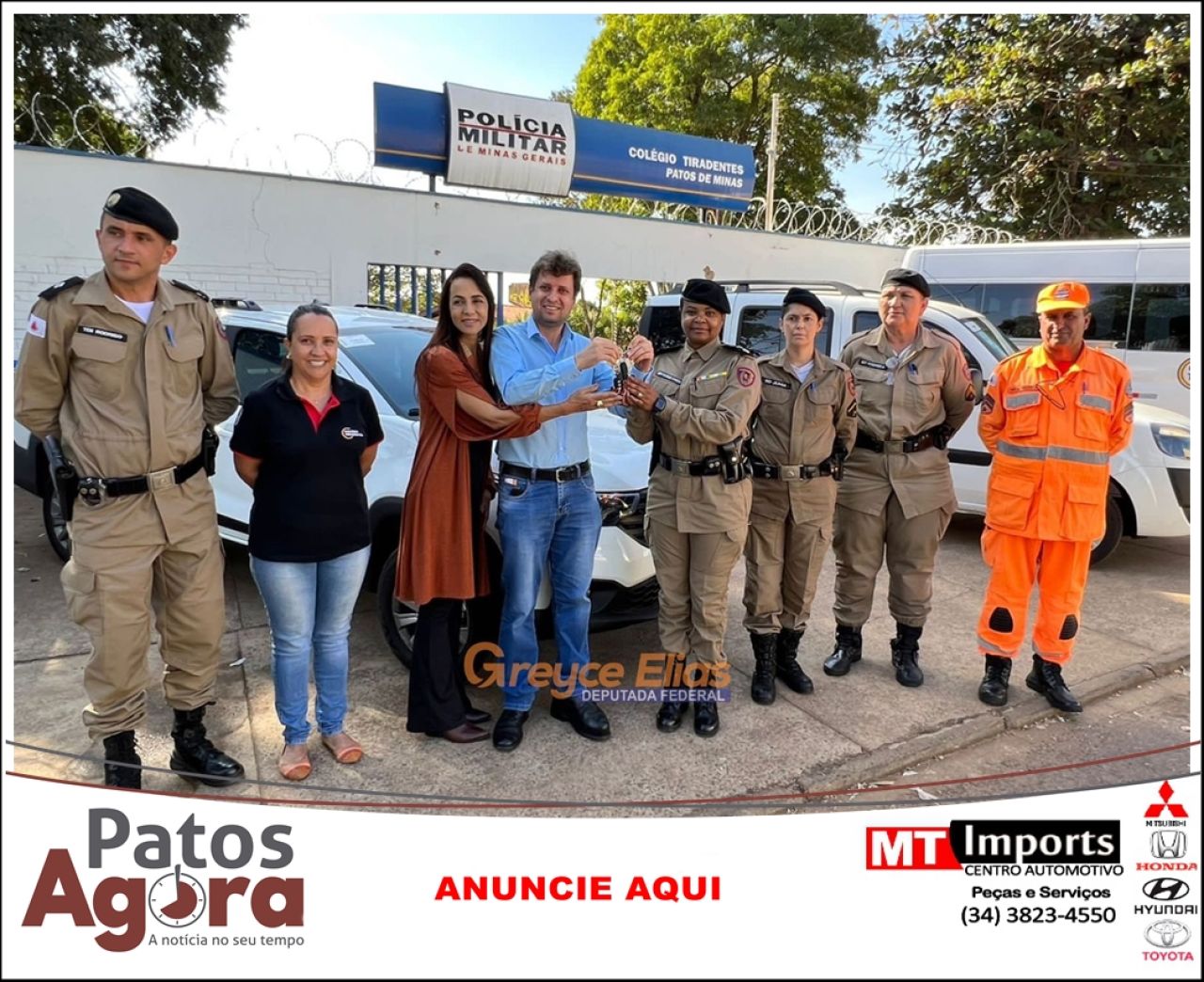 Deputada entrega 3 veículos para o Colégio Tiradentes de Patos de Minas