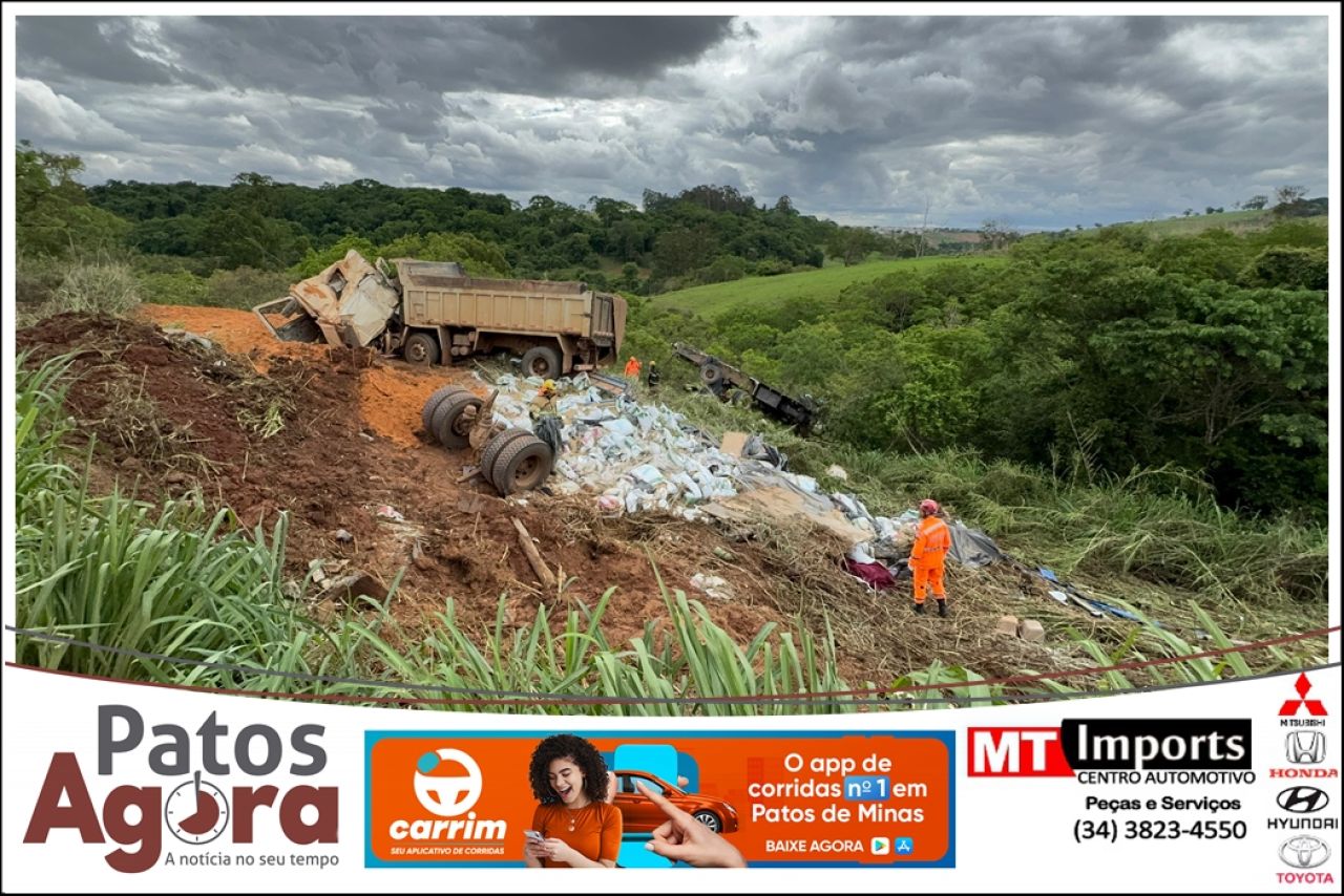 Motorista morre em grave acidente envolvendo dois veículos de carga na rodovia MGC-354