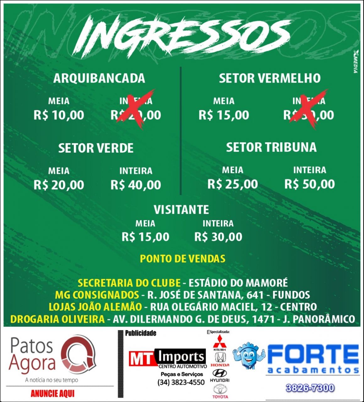 Diretoria lança promoção de ingressos para partida Mamoré X Guarani a partir de amanhã