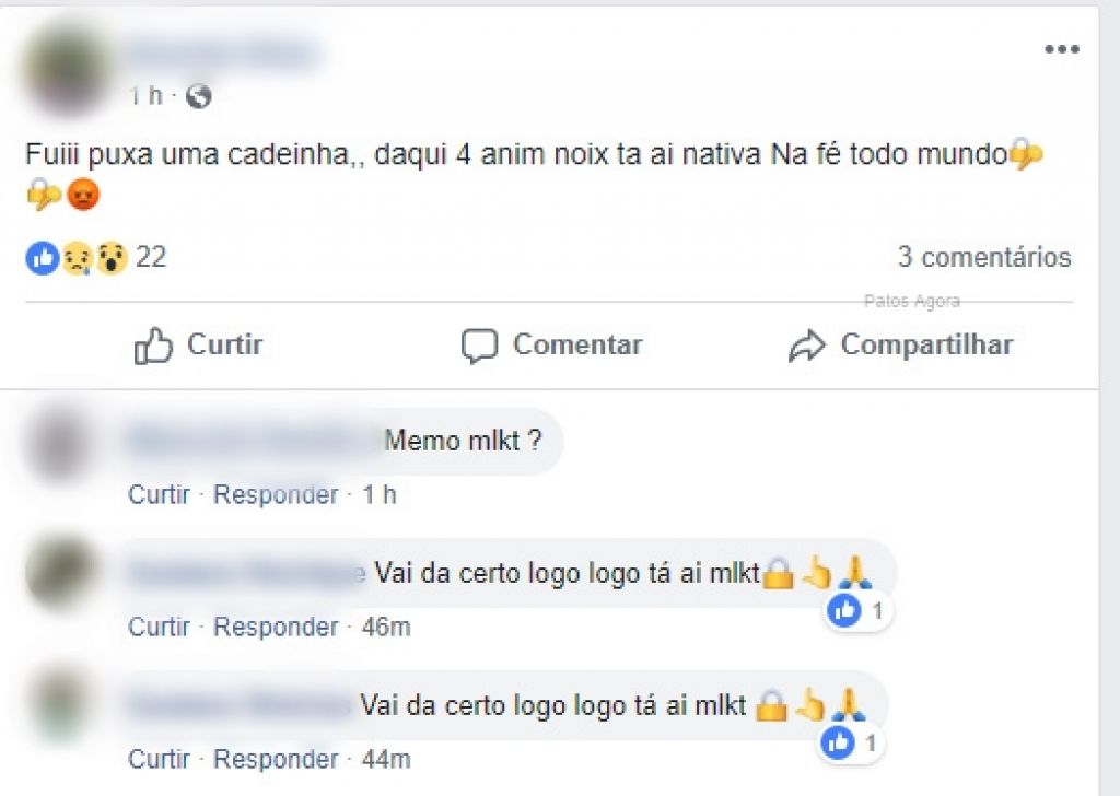 Suspeito de homicídio faz postagem em sua rede social falando de sua prisão