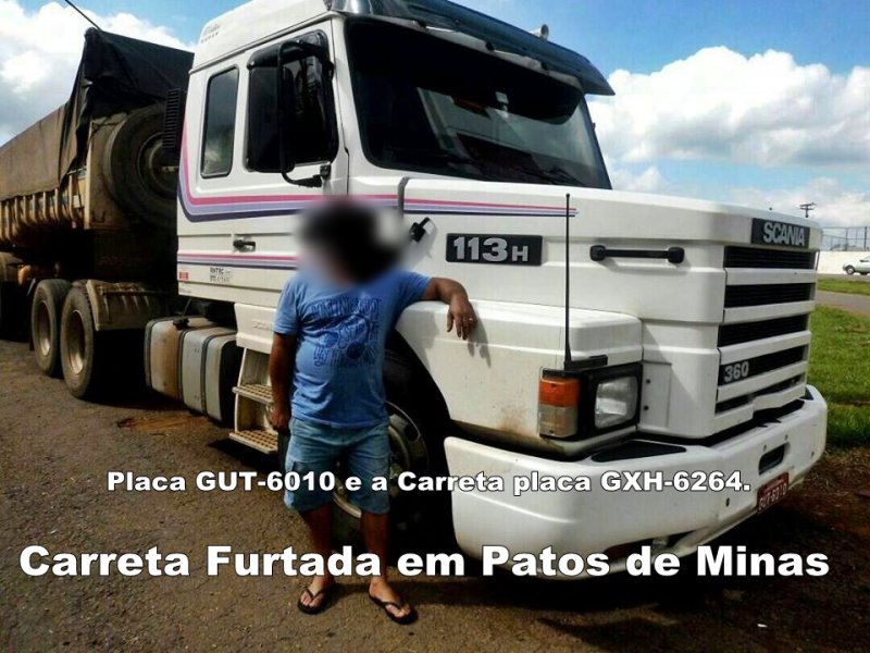 Carreta é furtada em Patos de Minas em pátio de posto na MGC-354