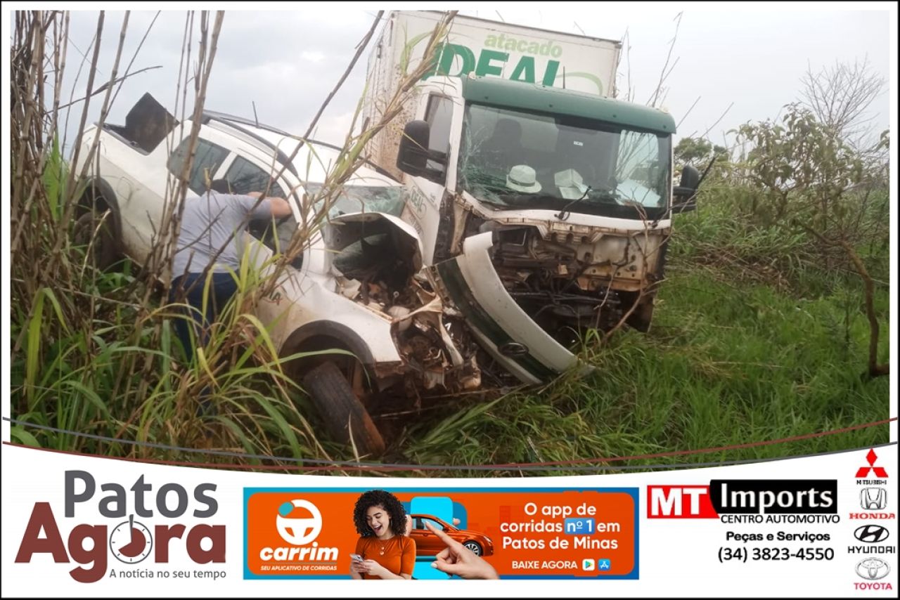 Grave acidente entre picape e caminhão deixa uma pessoa morta na BR-354