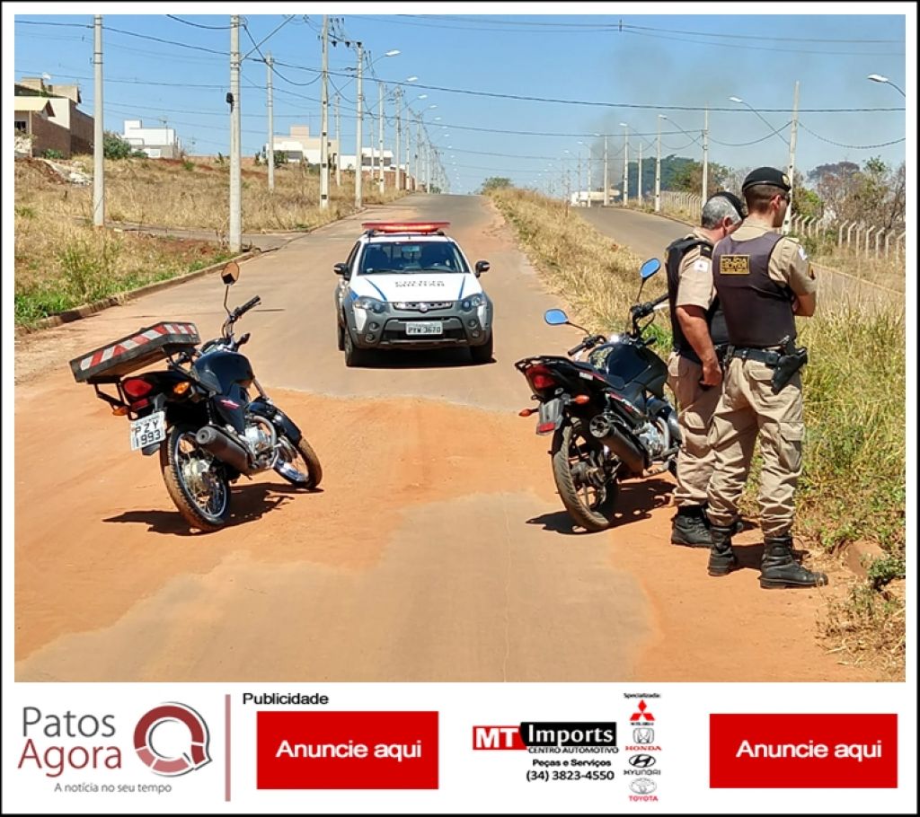 Bandidos tentam assaltar cliente em loja de construção e, na fuga, furtam motocicleta com chave na ignição