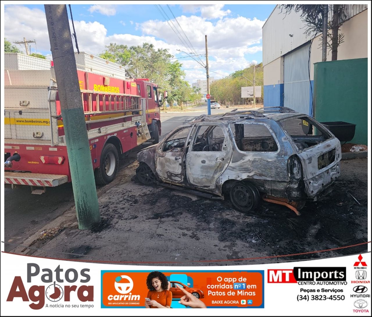 Bombeiros debelam incêndio em Palio Weekend na Avenida Tancredo Neves