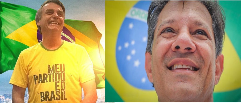 Segundo turno é entre os candidatos Jair Bolsonaro (PSL) e Fernando Haddad (PT)