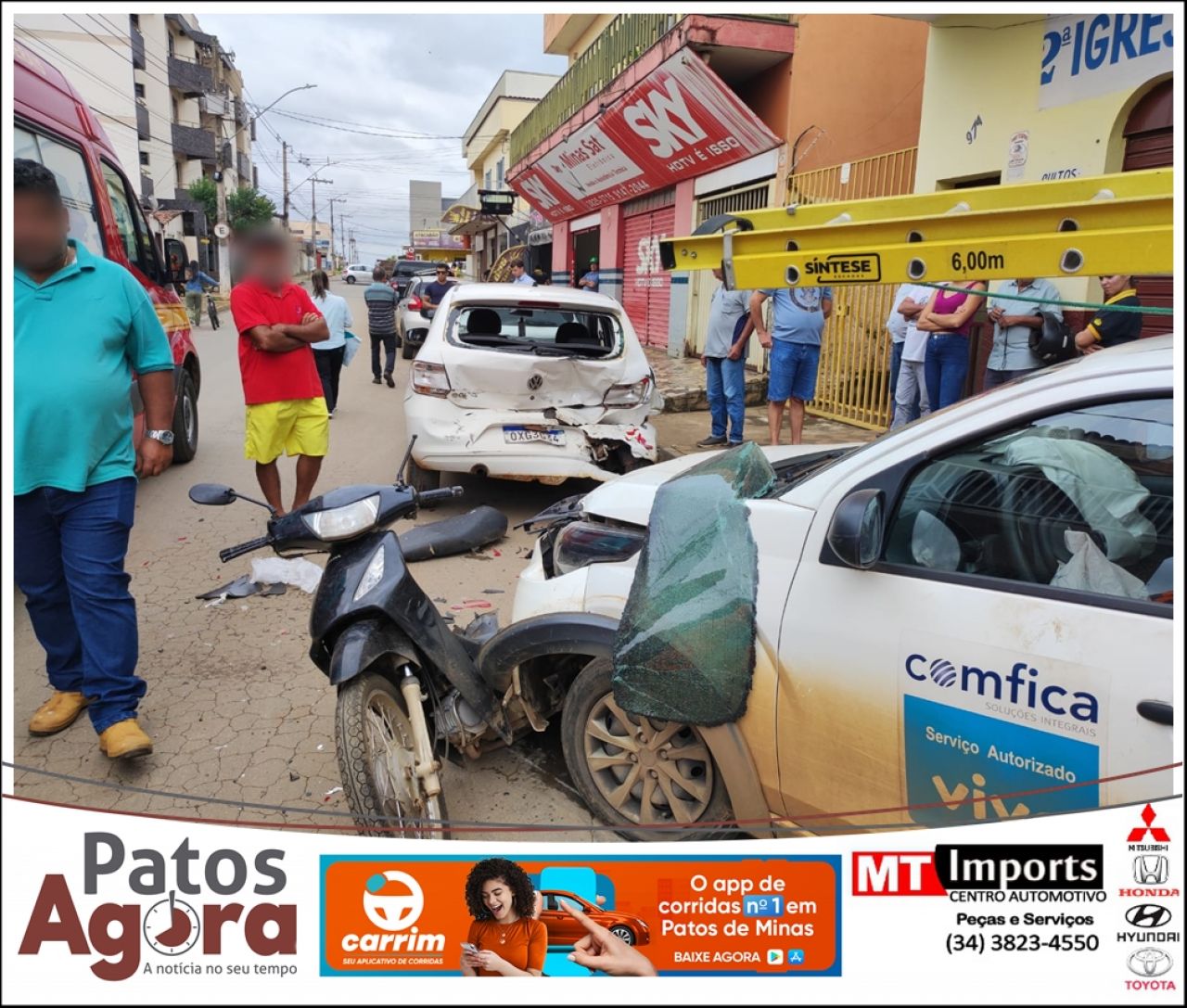 Acidente na Rua Ceará próximo à rodoviária envolve múltiplos veículos, deixando um ferido