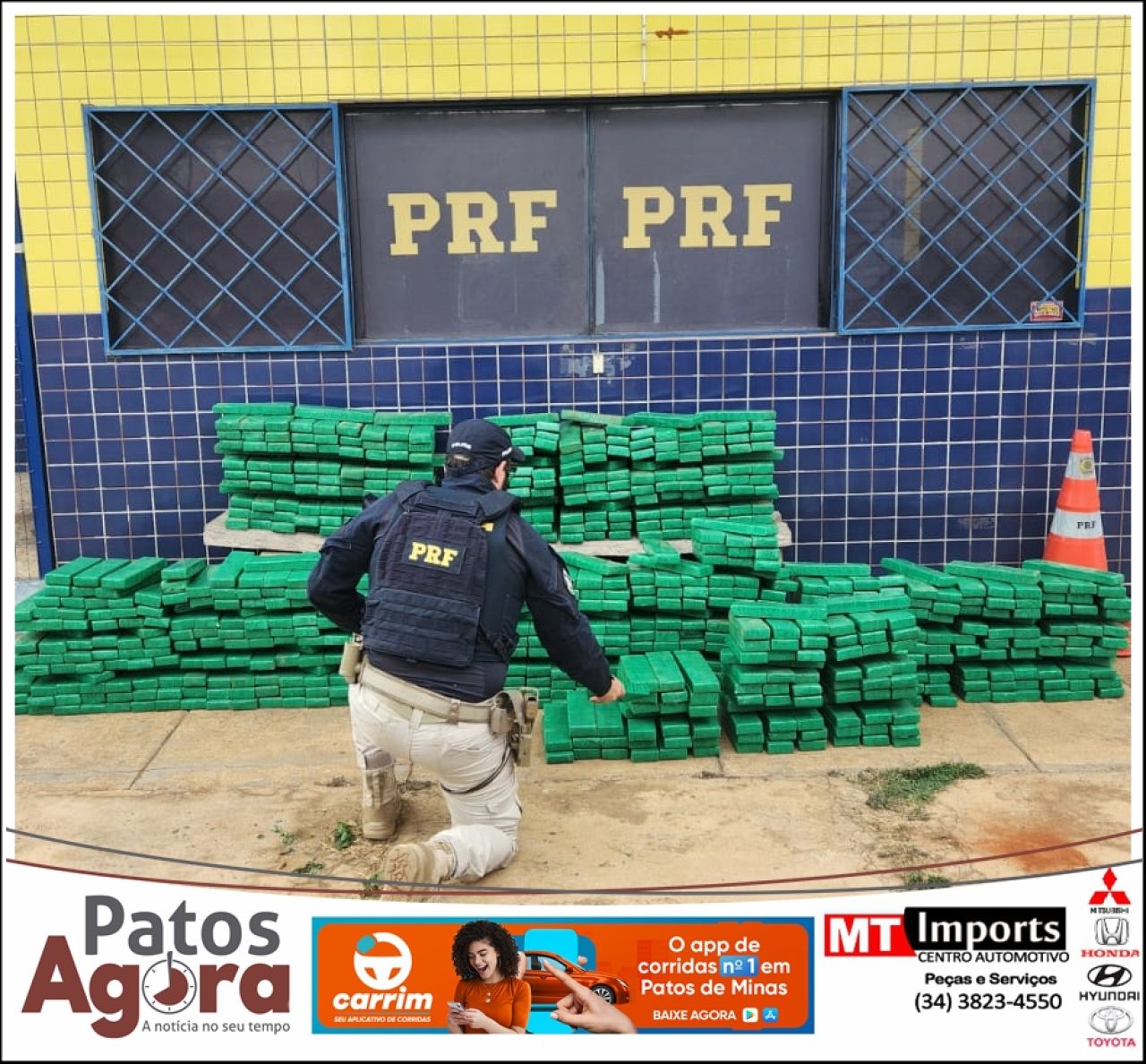 PRF apreende mais de 700 kg de maconha na rodovia BR-365, em Patos de Minas