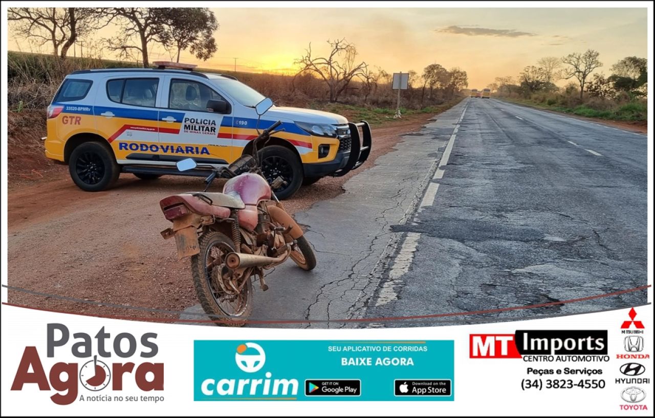 Jovem acaba preso ao ser flagrado transportando moto de trilha sem placa e  com número do chassi raspado