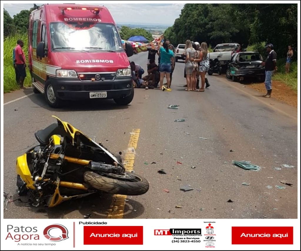 Motociclista fica gravemente ferido após atingir veículo na MGC-354