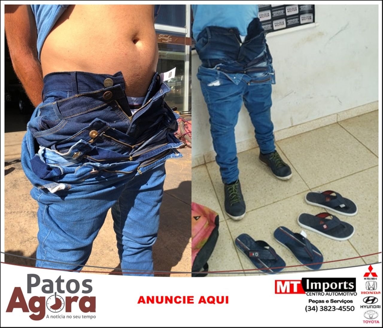 Polícia Militar prende homem furtando roupas em loja