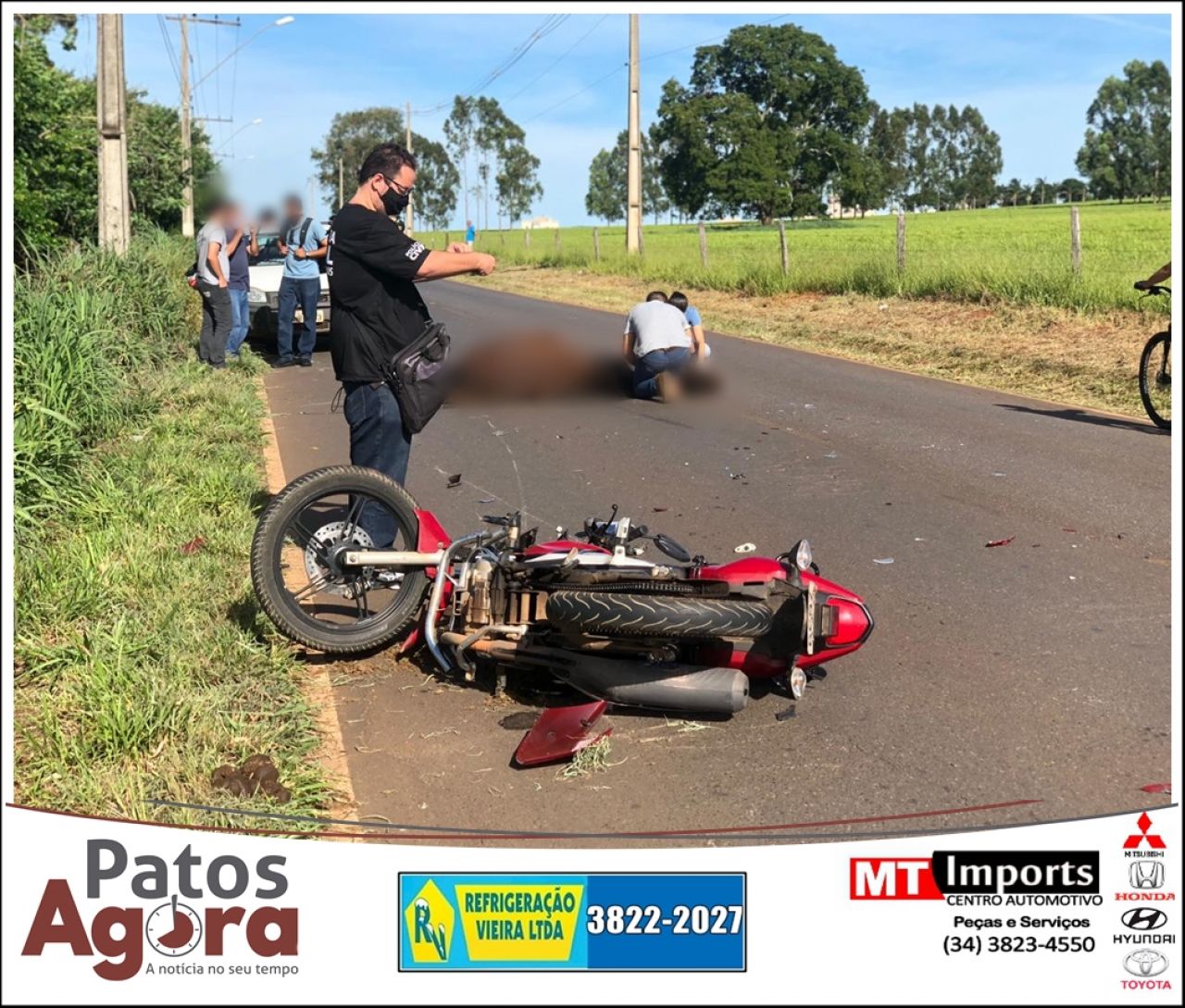 Motociclista fica ferido após atropelar cavalo na Avenida Afonso Queiroz 