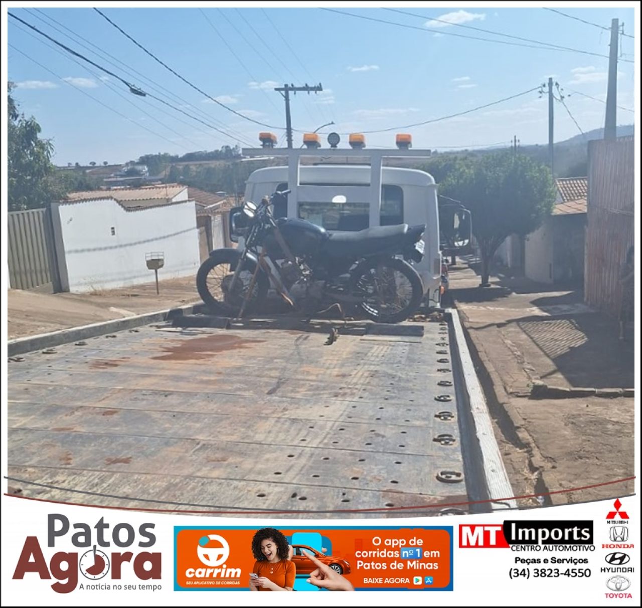 Polícia Militar recupera motocicleta furtada e prende dois homens em Patos de Minas