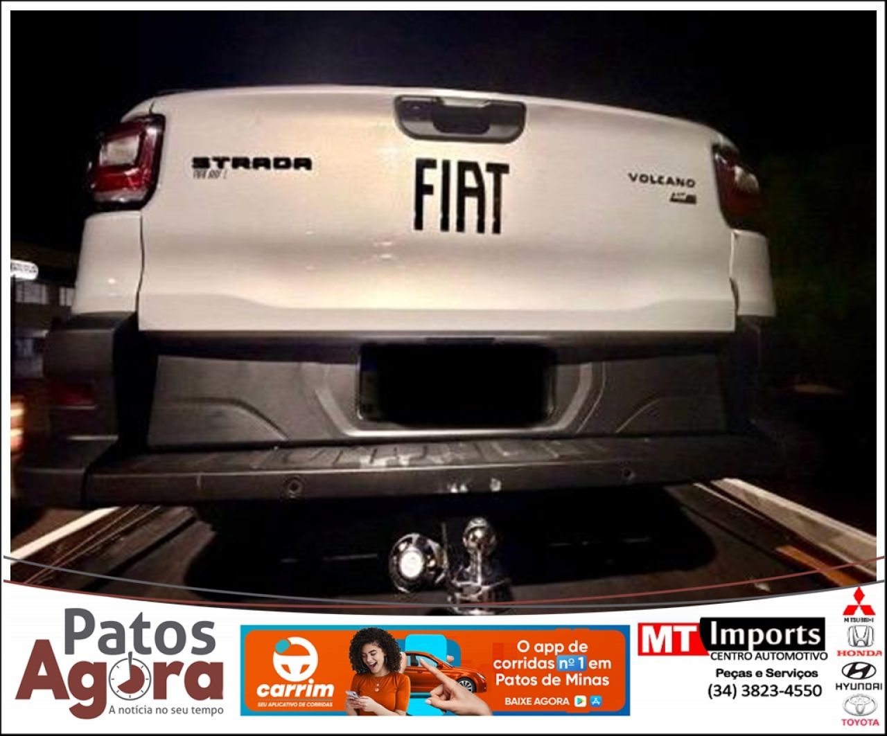 PM recupera Fiat Strada clonada e prende dois homens em Lagoa Formosa e Carmo do Paranaíba