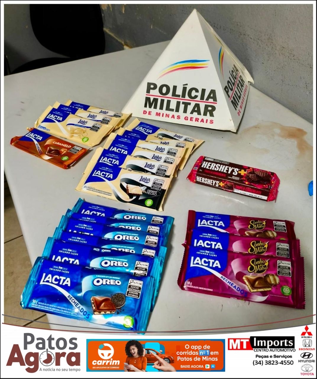 Jovem é preso e três adolescentes são apreendidos por furto a loja no Centro de Patos de Minas