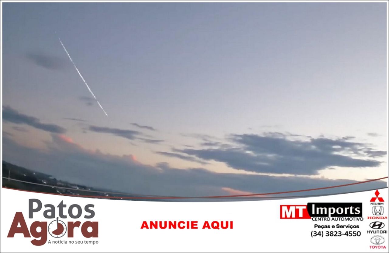 Câmera do Clima ao Vivo flagra meteoro cruzando o céu de Patos de Minas, veja o vídeo