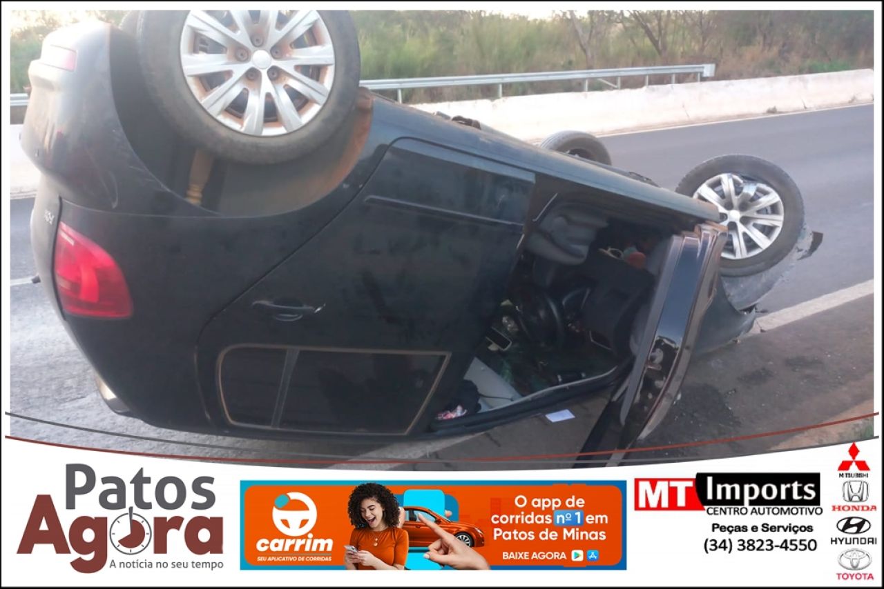 Motorista capota carro na BR-352 e é presa por embriaguez ao volante