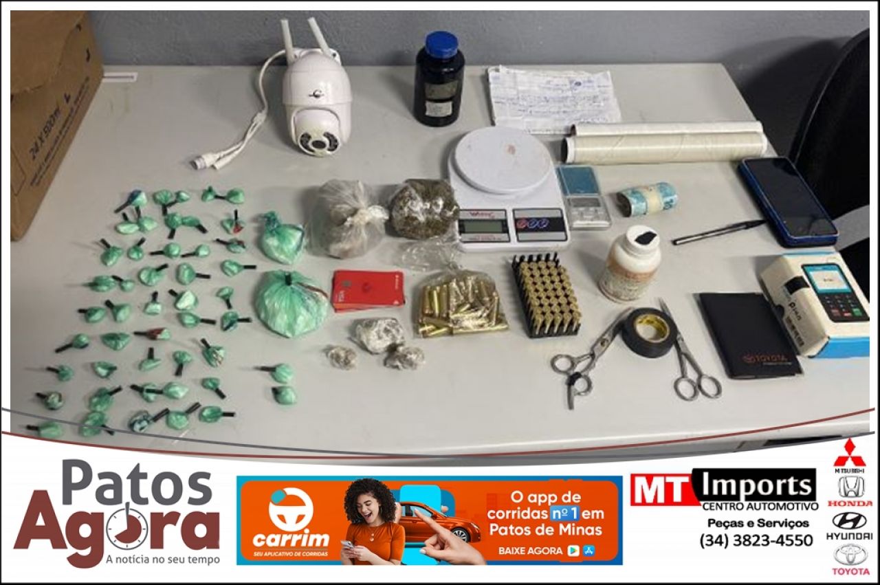 Polícia Militar descobre esconderijo de drogas e armas em Patos de Minas