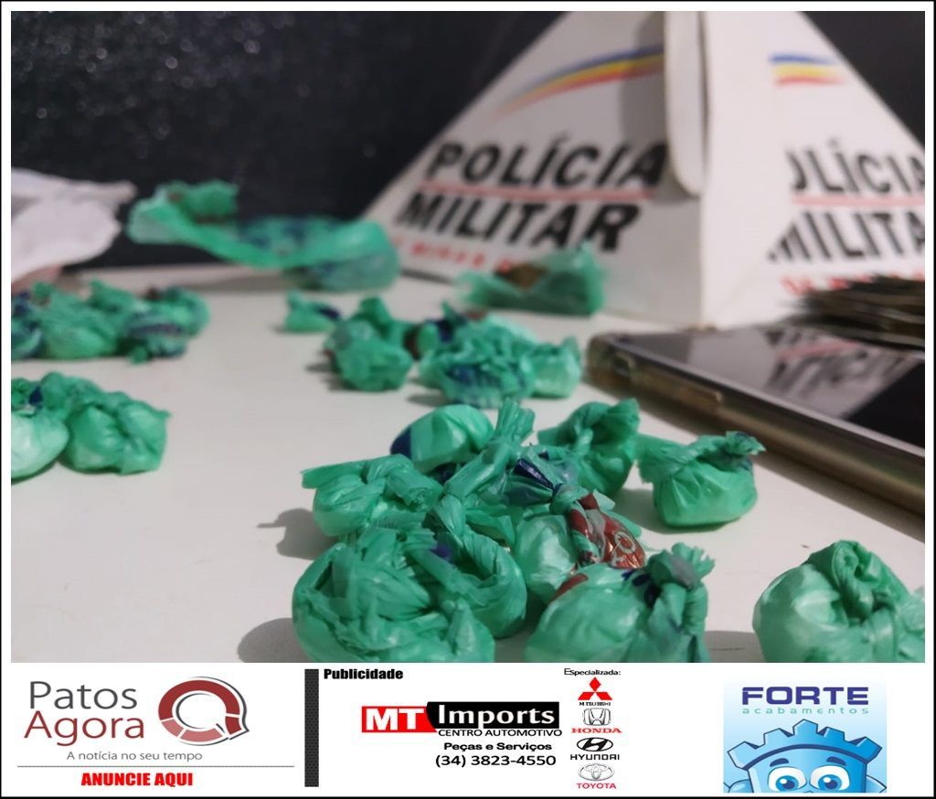 PM apreende dezenas de papelotes de cocaína no Bairro Lagoa Grande