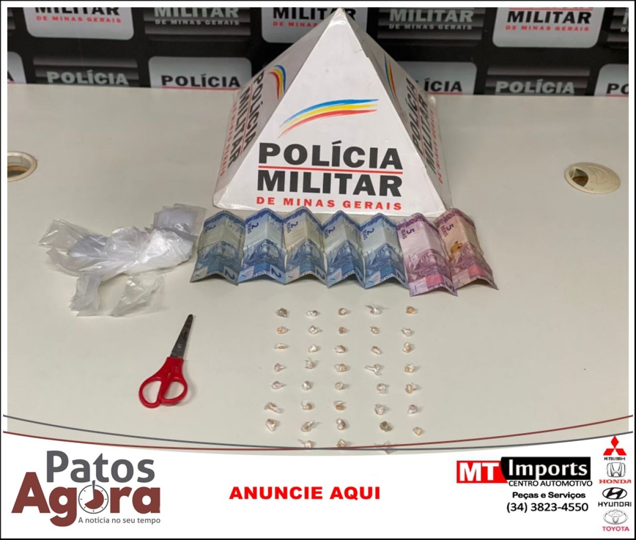 Polícia Militar de Patrocínio prende autor por tráfico de drogas