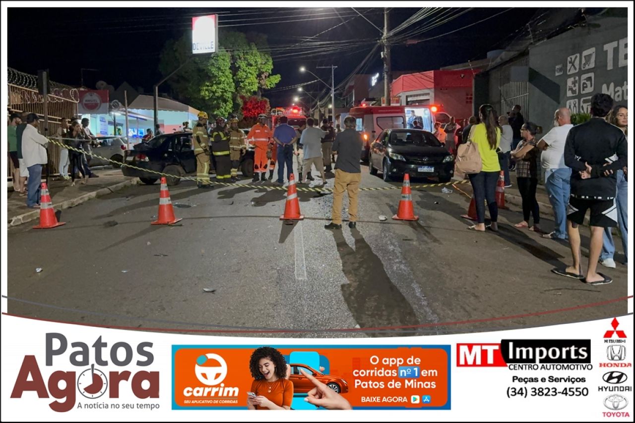 Colisão deixa pessoas feridas no Bairro Nossa Senhora das Graças; uma das vítimas ficou em estado grave