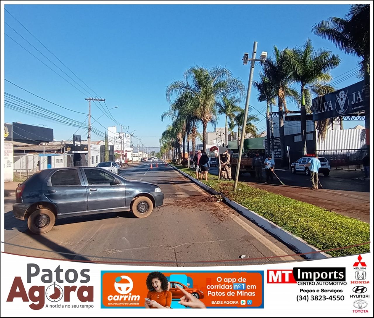 Veículo sofre falha mecânica e colide contra radar na Av. Marabá