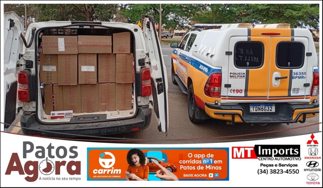 PM apreende mais de 34 mil maços de cigarros contrabandeados do Paraguai na BR-352