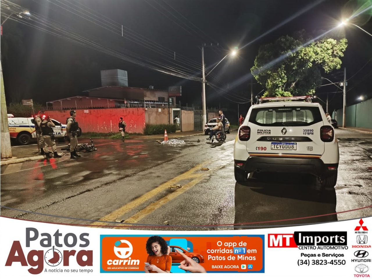 Motociclista morre em grave acidente na em Patos de Minas na Rua Major Gote