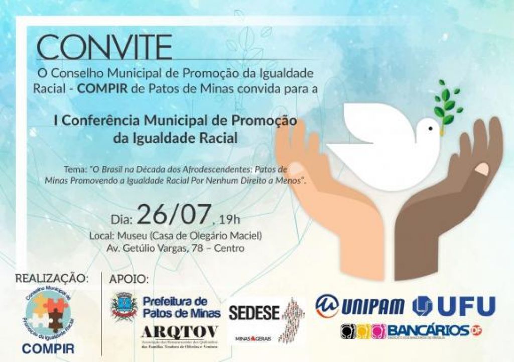 Patos de Minas realiza a I Conferência Municipal de Promoção da Igualdade Racial 