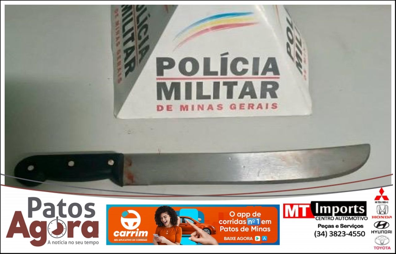 Jovem é preso após agredir o próprio pai com facão em Patos de Minas