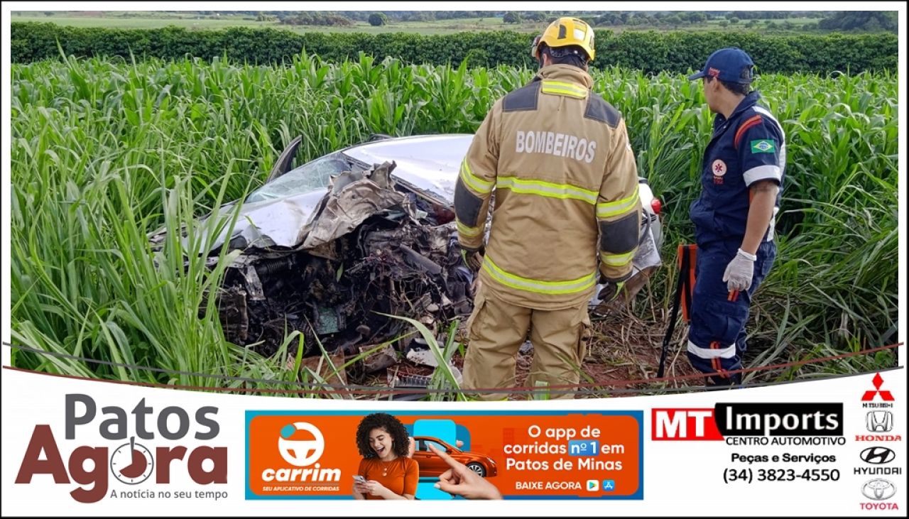 Condutor morre e quatro pessoas ficam feridas em colisão frontal entre carro e carreta na MG-230