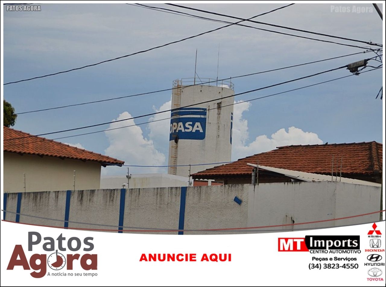 Copasa informa interrupção no abastecimento de água em 7 bairros de Patos de Minas