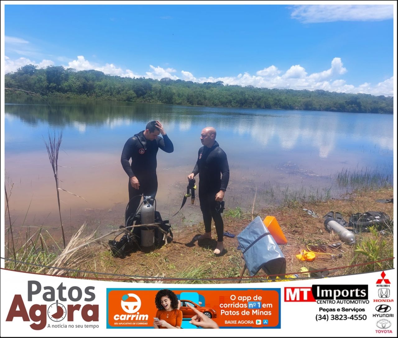 Jovem de 25 anos morre afogado em represa na zona rural de Patrocínio